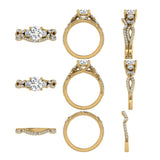 Round and Marquise Diamond Multi Stone Bridal Ring Set - Thenetjeweler by Importex
