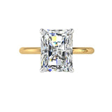 Radiant Diamond Solitaire Ring 18K Two Tone Gold - Thenetjeweler