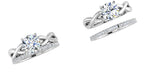 Diamond Swirl Engagement Ring Matching Band - TheNetJeweler