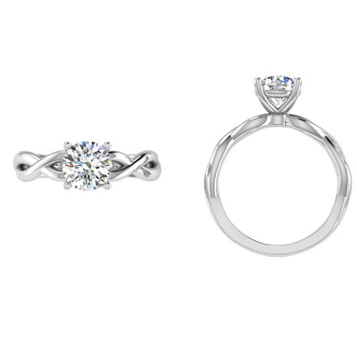 Diamond Swirl Engagement Ring Matching Band - TheNetJeweler