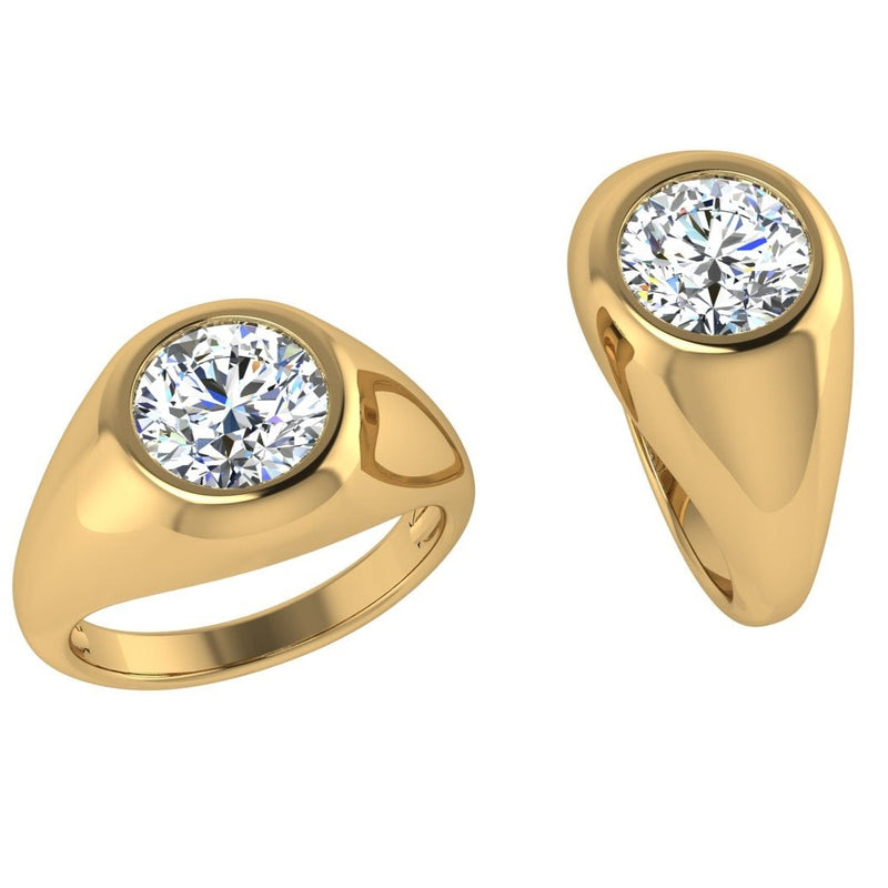 2 carat Lab Diamond Men Signet Ring