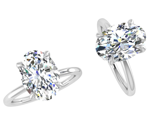 Oval Diamond Engagement Ring 18K White Gold - Thenetjeweler