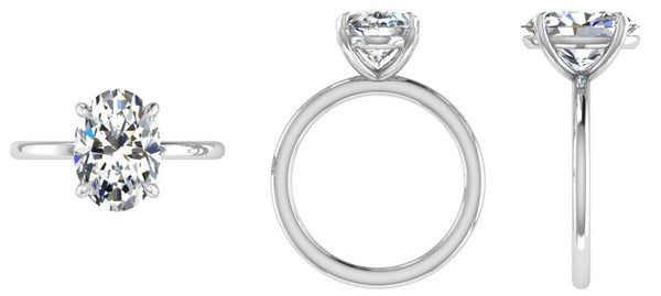 Oval Diamond Engagement Ring 18K White Gold - Thenetjeweler