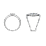 Marquise Halo Diamond Crossover Engagement Ring - Thenetjeweler