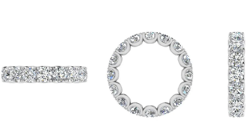 Round Diamond Eternity Ring In 18k White Gold - Thenetjeweler