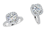 Cushion Halo Diamond Engagement Ring - Thenetjeweler