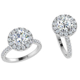Round Halo Diamond Engagement Ring 0.45 ct. - Thenetjeweler