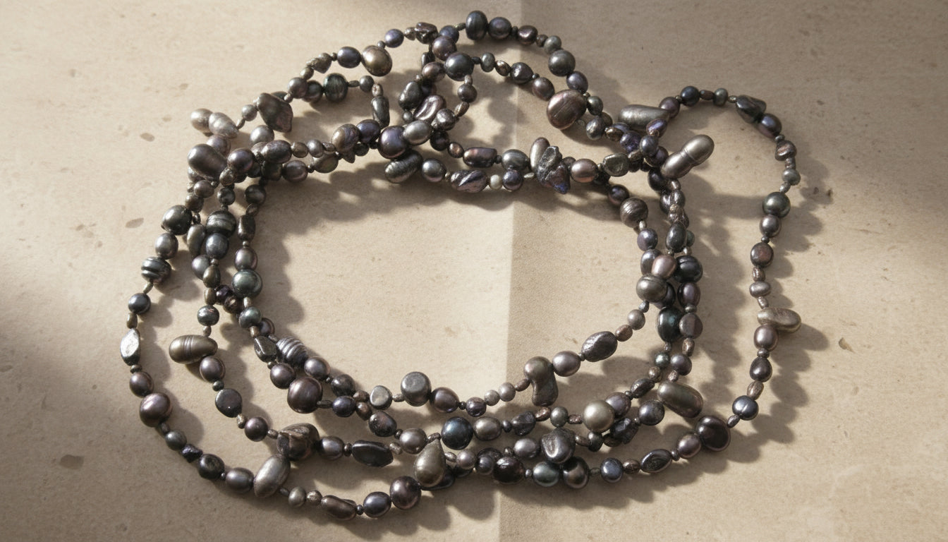 Irregular Peacock Pearl Endless Long Necklace