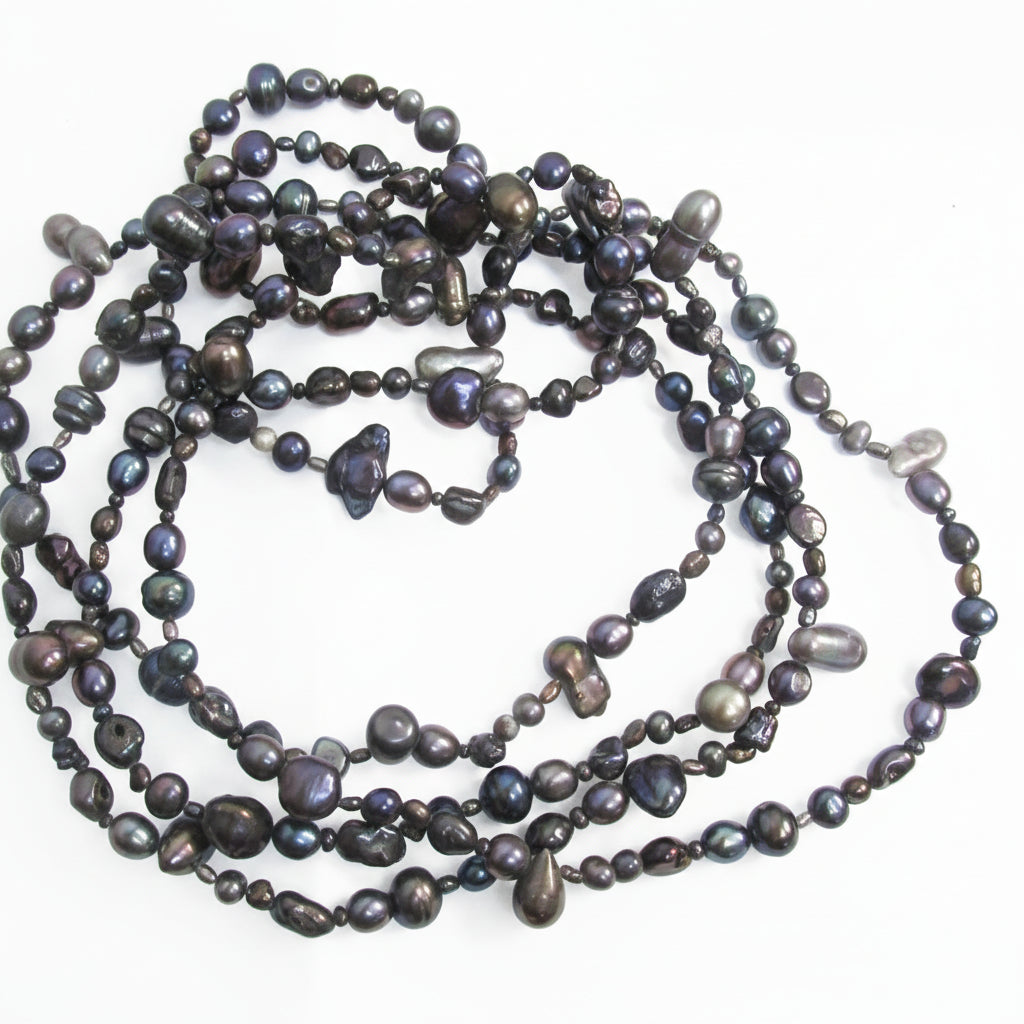 Irregular Peacock Pearl Endless Long Necklace