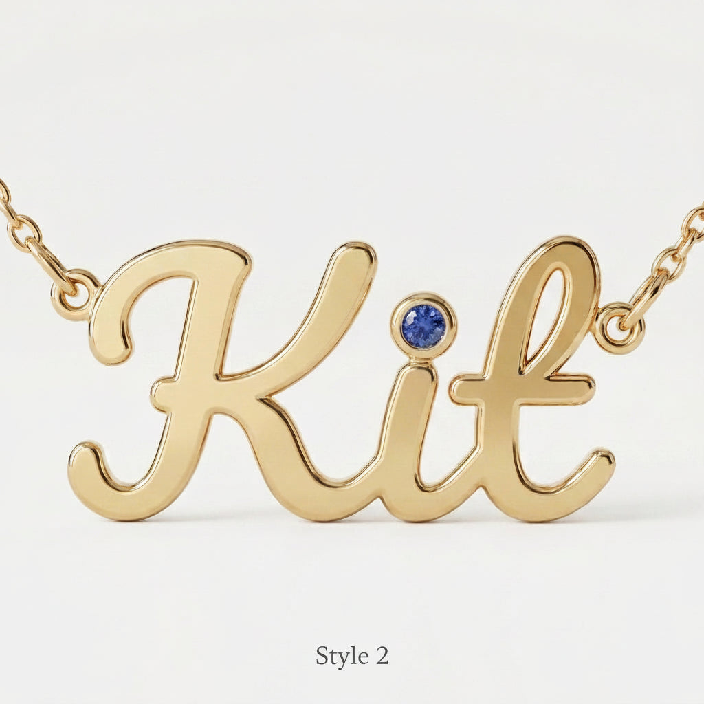 Personalized Name Necklace in 14K Gold – Custom Script Pendant - TheNetJeweler