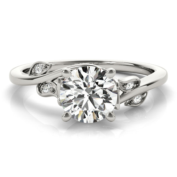 Lab Grown Diamond Floral Engagement Ring 14k White Gold - Thenetjeweler