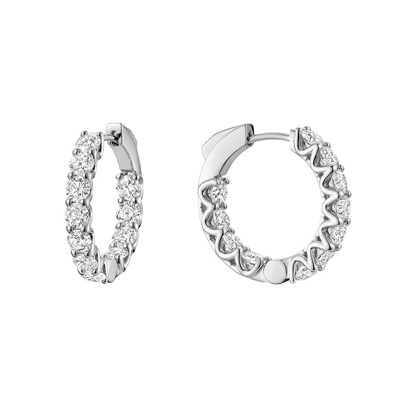 Lab Grown Diamond Hoop Earrings 3.86ct