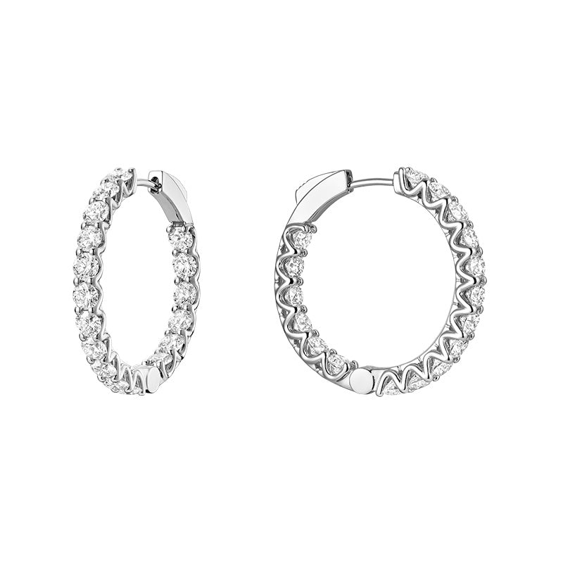 Lab Grown Diamond Hoop Earrings 5.71ct - Thenetjeweler
