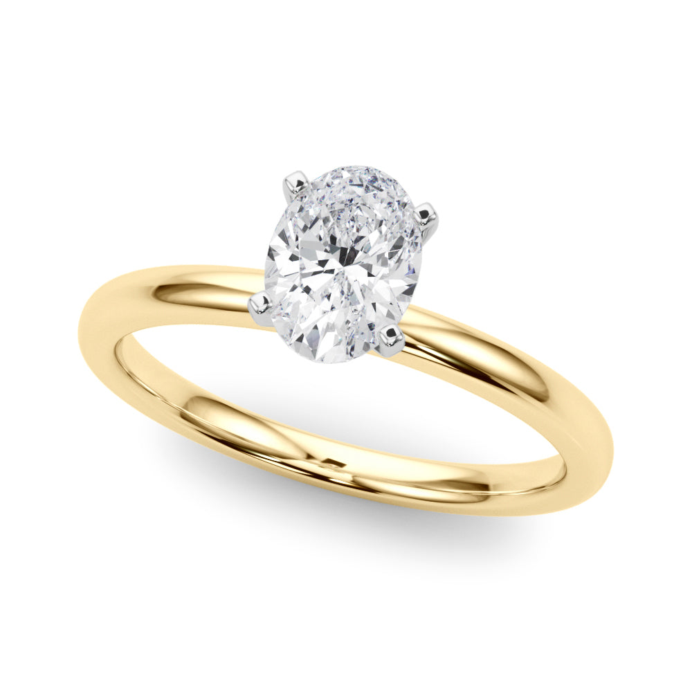 Oval Lab Grown Diamond Solitaire Ring in 18K Yellow Gold - Thenetjeweler