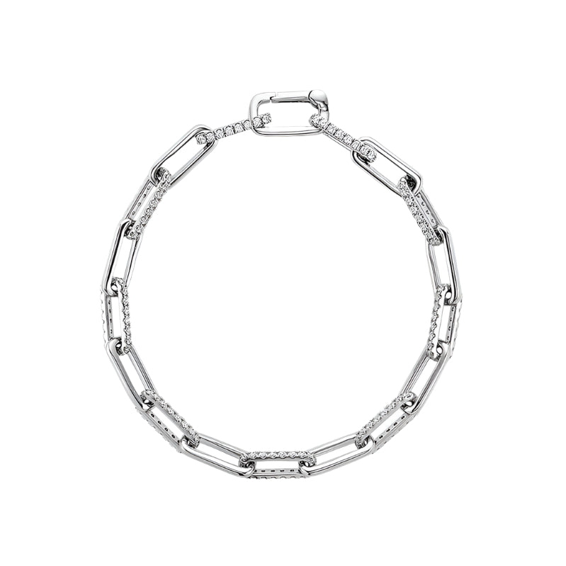 Paper Clip Diamond Bracelet-Thenetjeweler