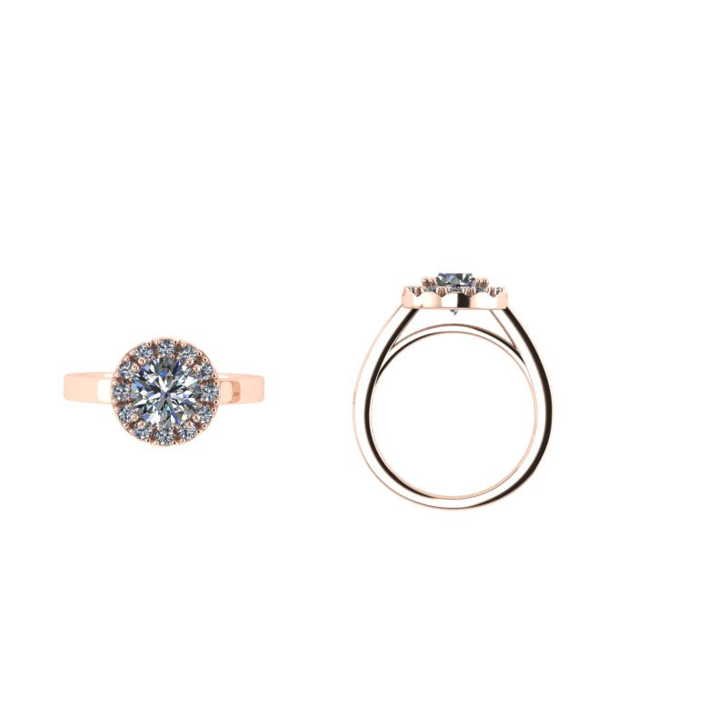 Round Lab Diamond Halo Diamond Engagement Ring 0.44 ct. tw. - Thenetjeweler