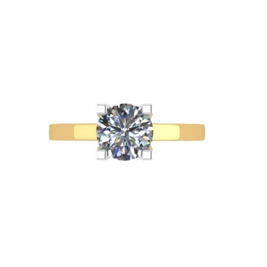 High Profile Diamond Engagement Ring Solitaire with Accents - Thenetjeweler