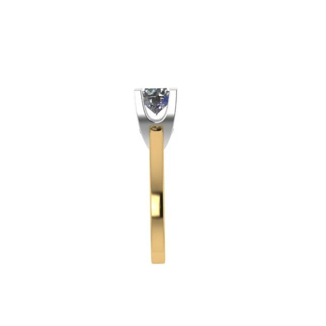 High Profile Diamond Engagement Ring Solitaire with Accents - Thenetjeweler