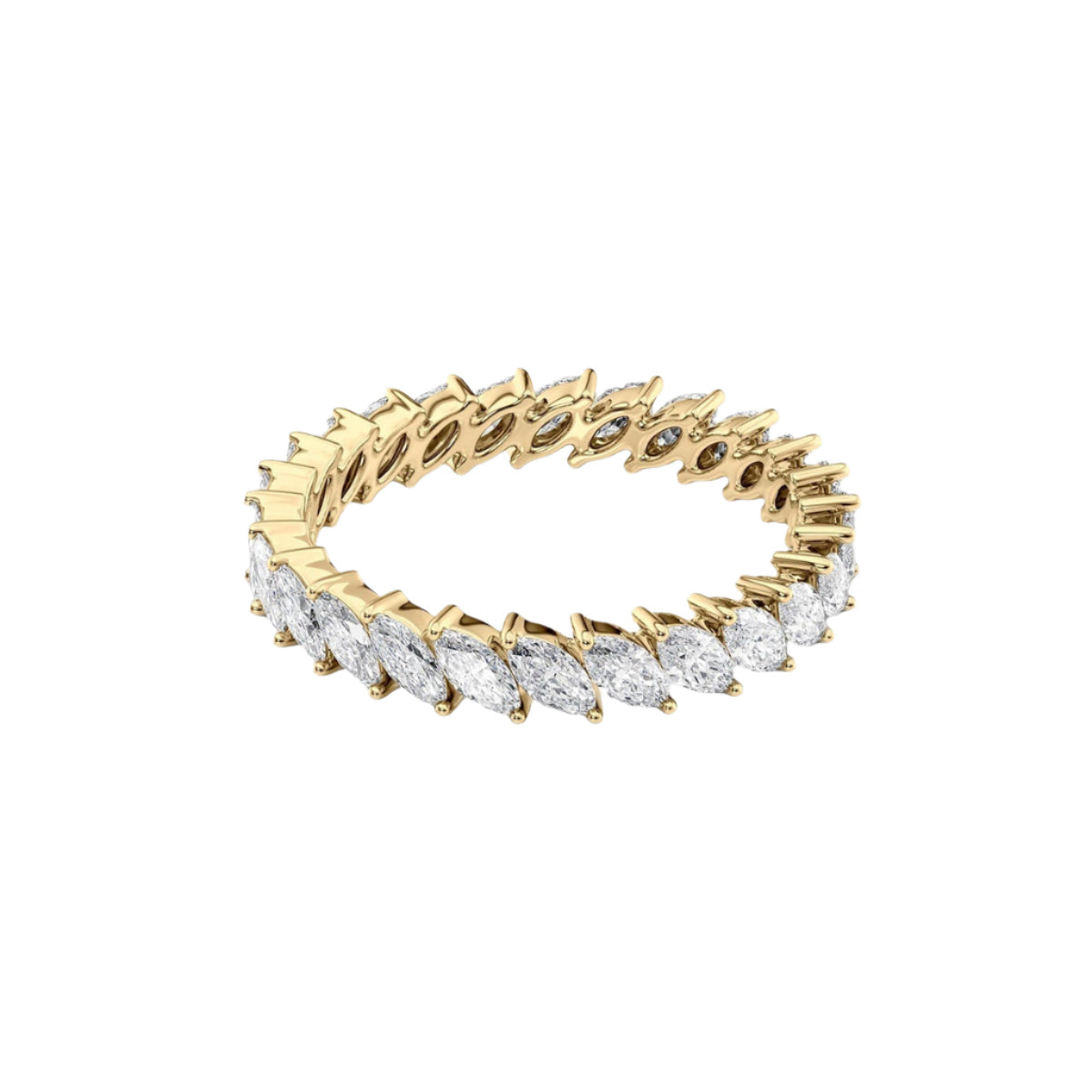Angled Marquise Diamond Prong Set Eternity Ring 1.50ct - Thenetjeweler