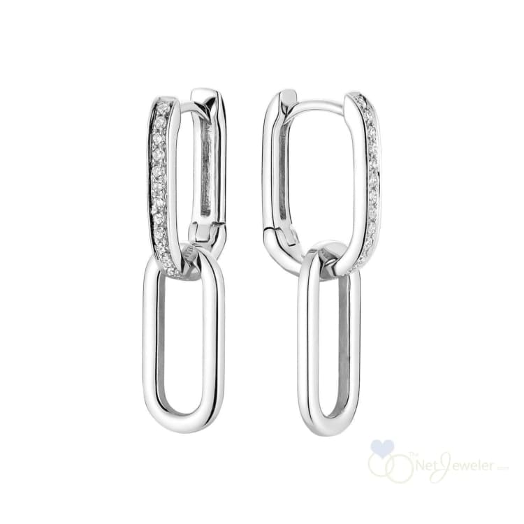 Alternating Dangle to Huggies Paper Clip Diamond Earrings-RNB Jewellery