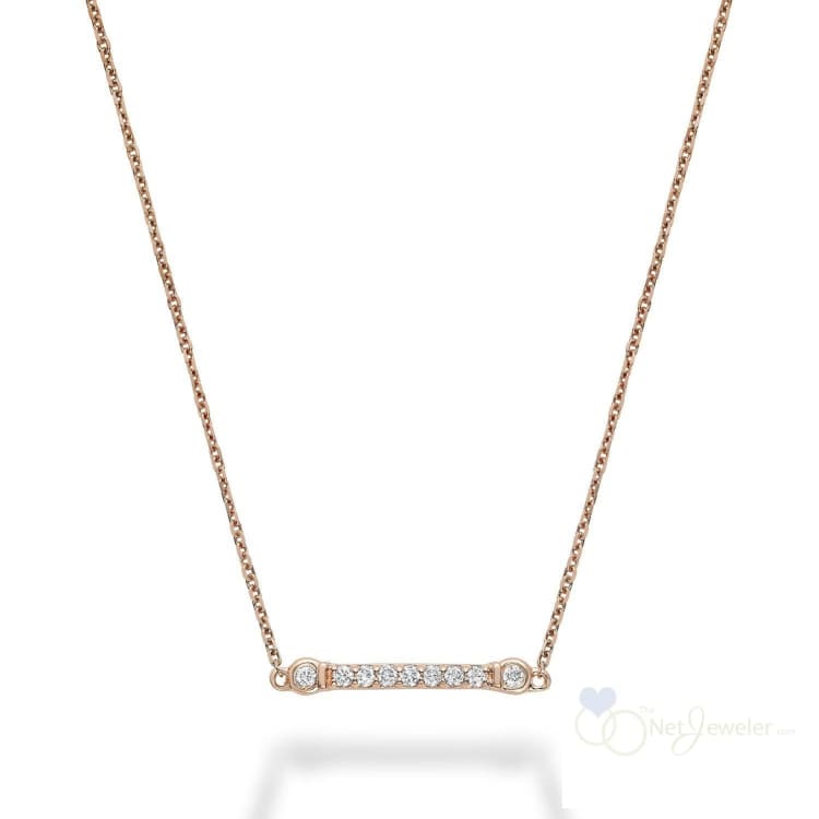 Bar Bezel Diamond Necklace-RNB Jewellery