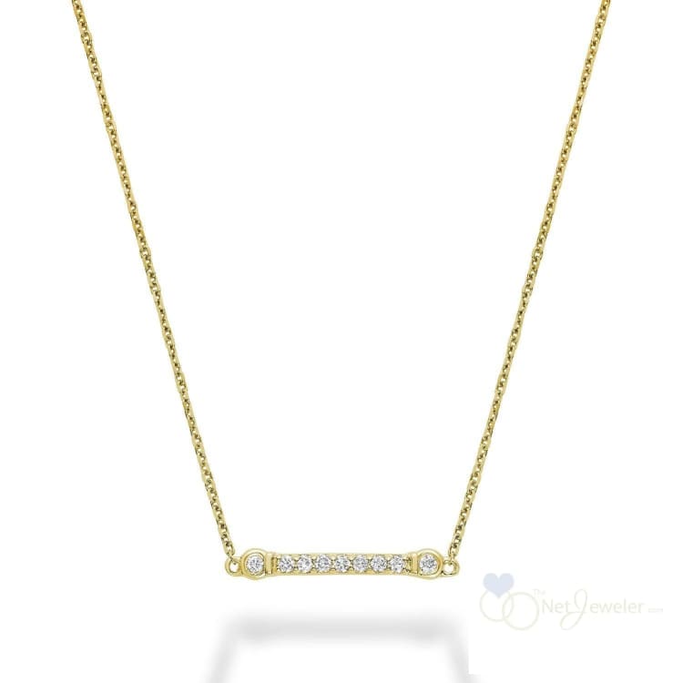 Bar Bezel Diamond Necklace-RNB Jewellery