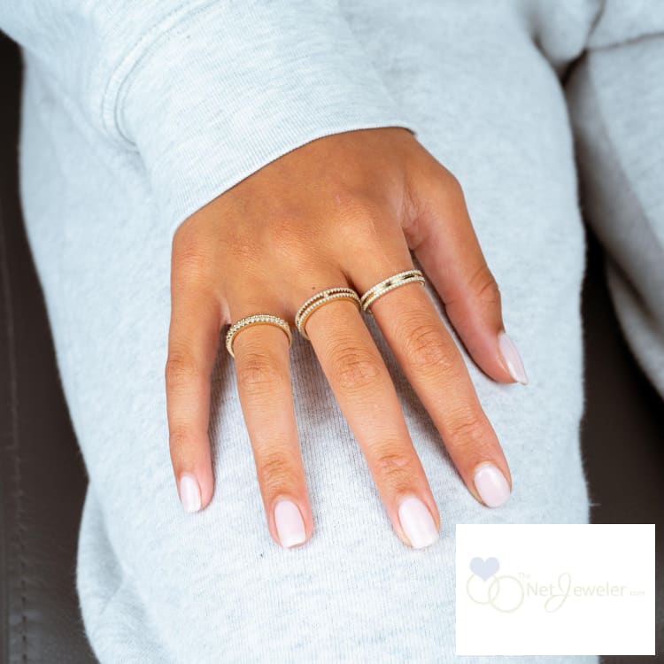 Bead Semi Eternity Diamond Ring-RNB Jewellery