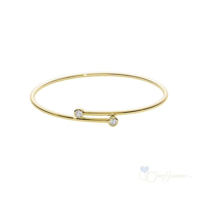 Bezel Diamond Flexi Twist Bangle Bracelet - Closeout - Bracelets