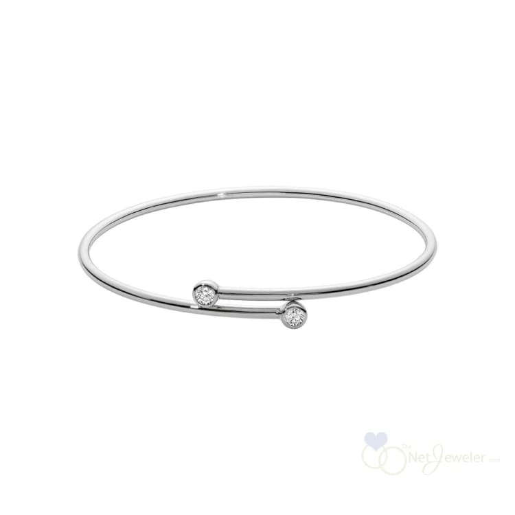 Bezel Diamond Flexi Twist Bangle Bracelet - Closeout - Bracelets