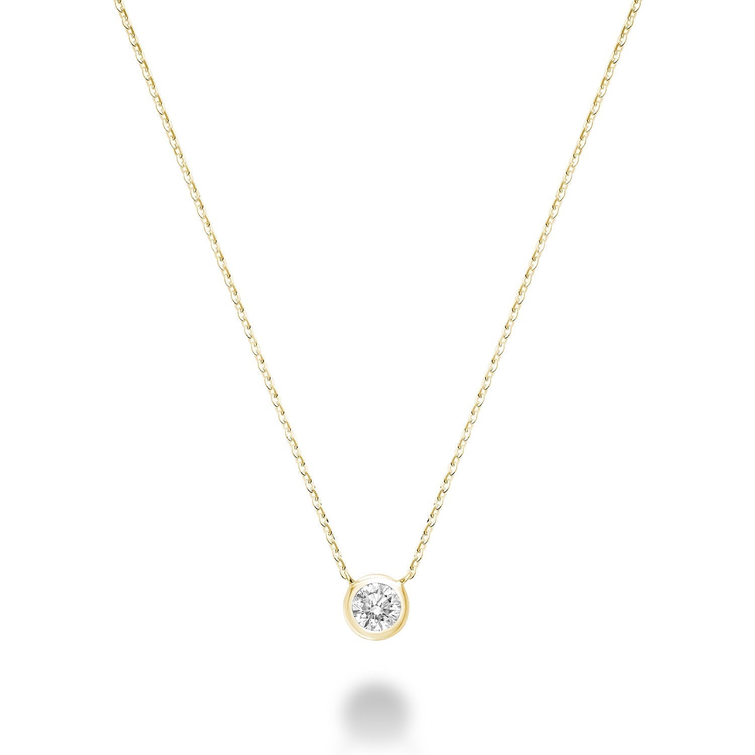 10K Gold Diamond Solitaire Necklace - Thenetjeweler