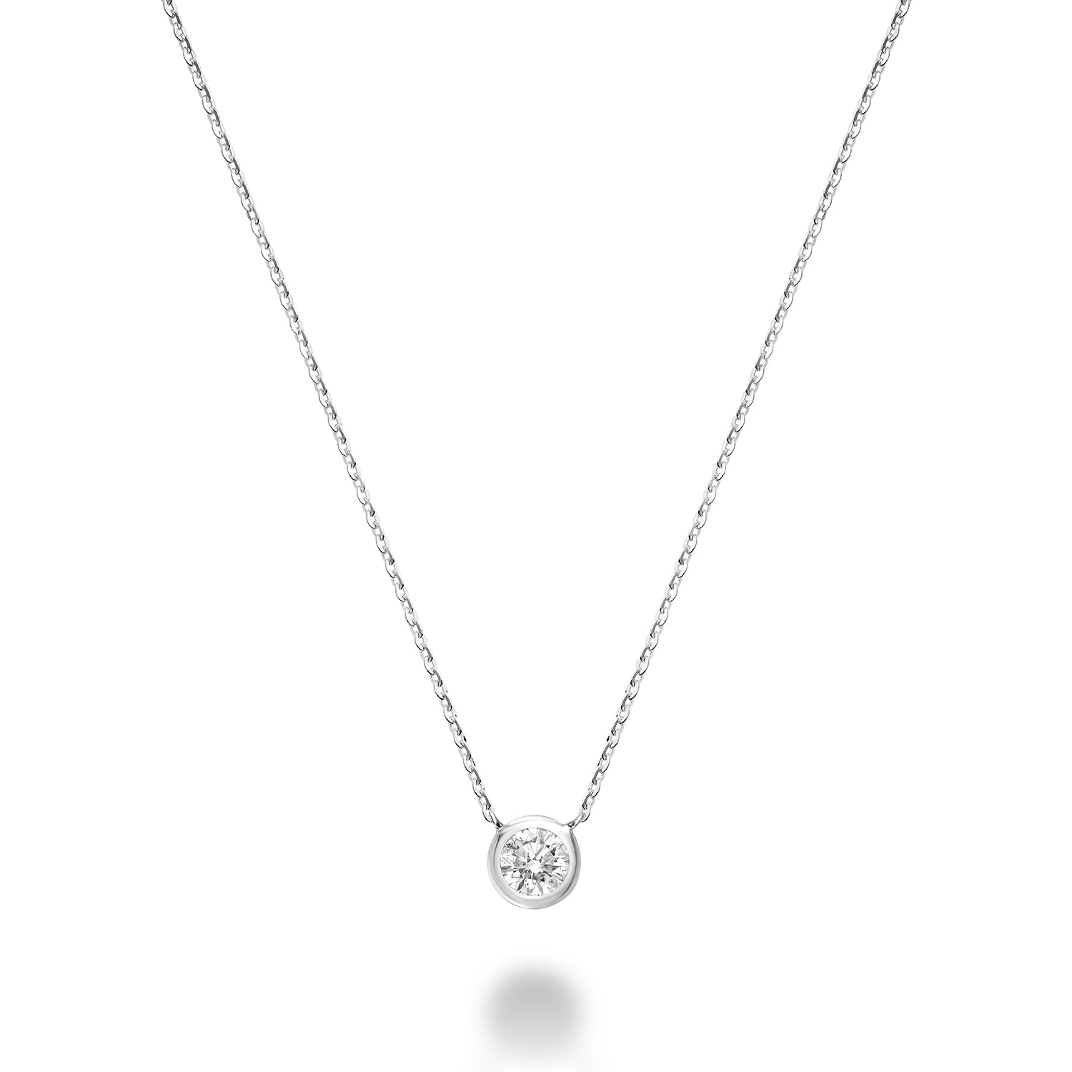 10K Gold Diamond Solitaire Necklace - Thenetjeweler