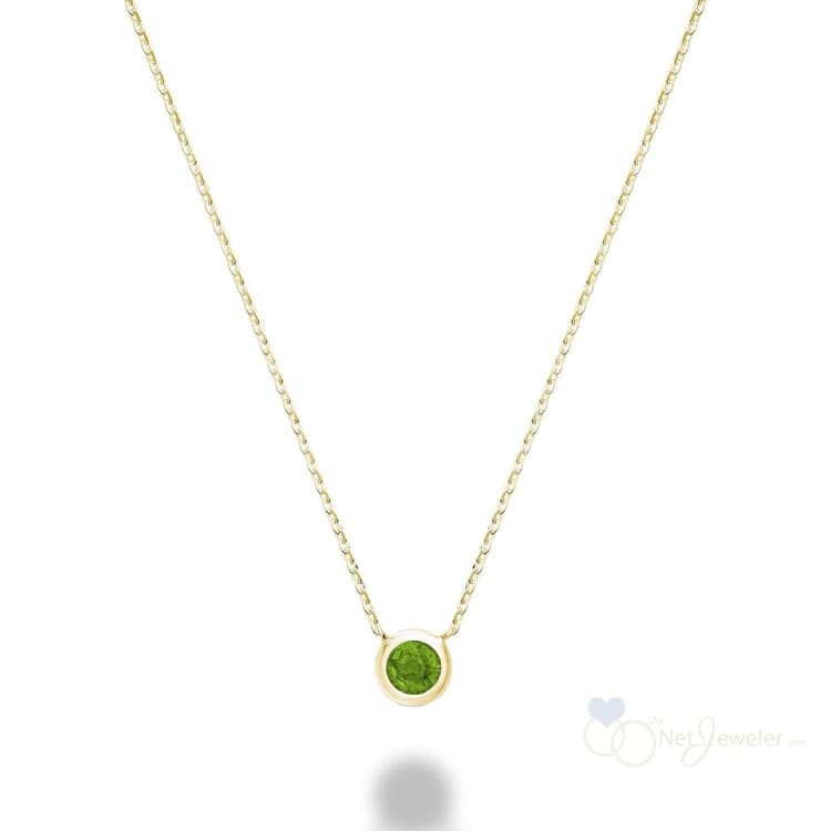 Bezel Set Precious Stone Necklace-RNB Jewellery