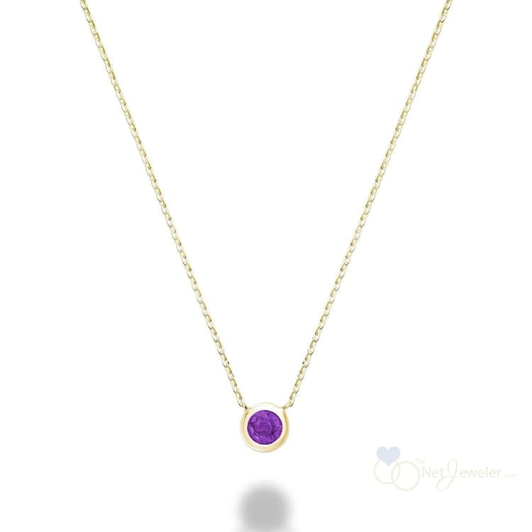 Bezel Set Precious Stone Necklace-RNB Jewellery