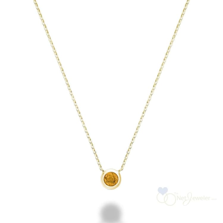 Bezel Set Precious Stone Necklace-RNB Jewellery