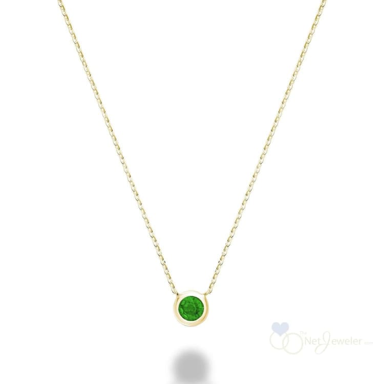 Bezel Set Precious Stone Necklace-RNB Jewellery