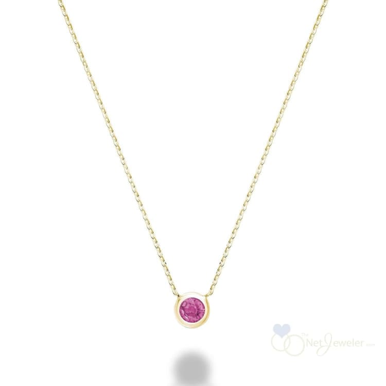 Bezel Set Precious Stone Necklace-RNB Jewellery