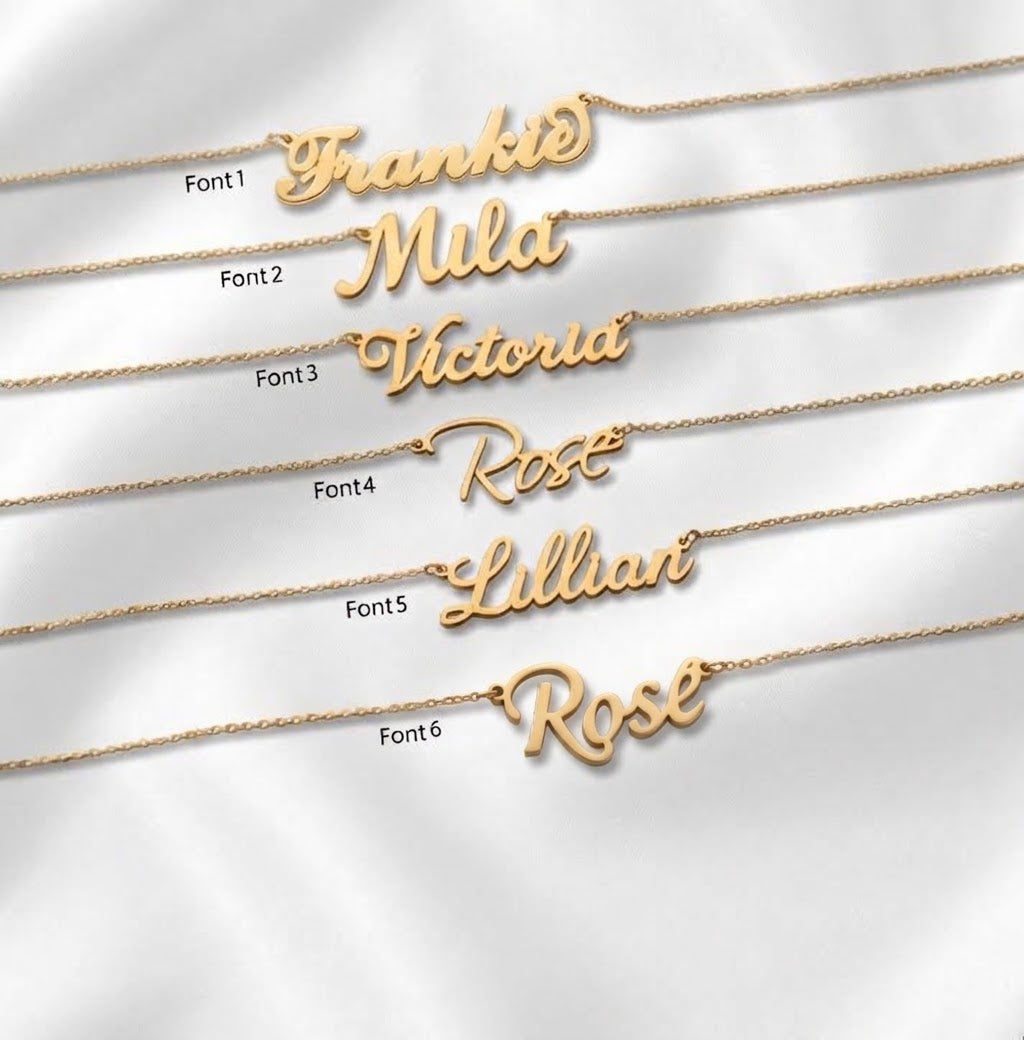 Personalized Name Necklace in Gold – Custom Script Pendant