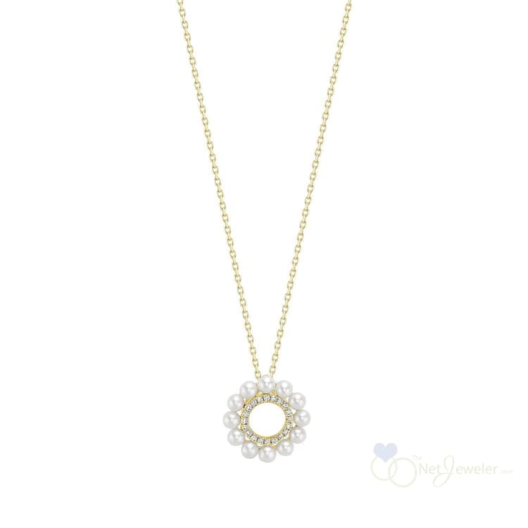 Circle of Life Pearl & Diamond Pendant - Yellow Gold / Closeout - Necklaces