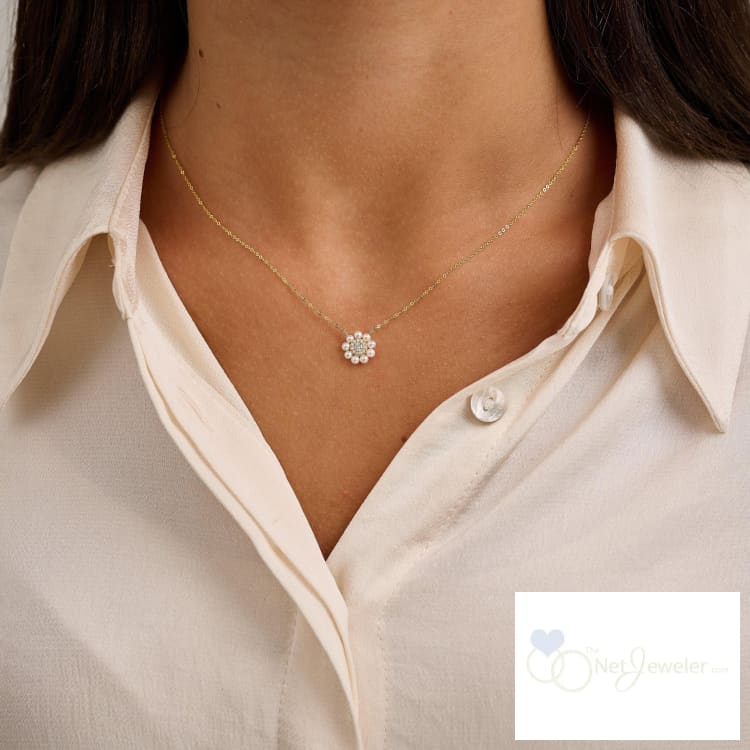 Pearl & Diamond Necklace - Collier Diamant & Perle-RNB Jewellery
