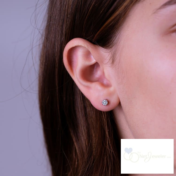 Cluster Diamond Stud Earrings-RNB Jewellery