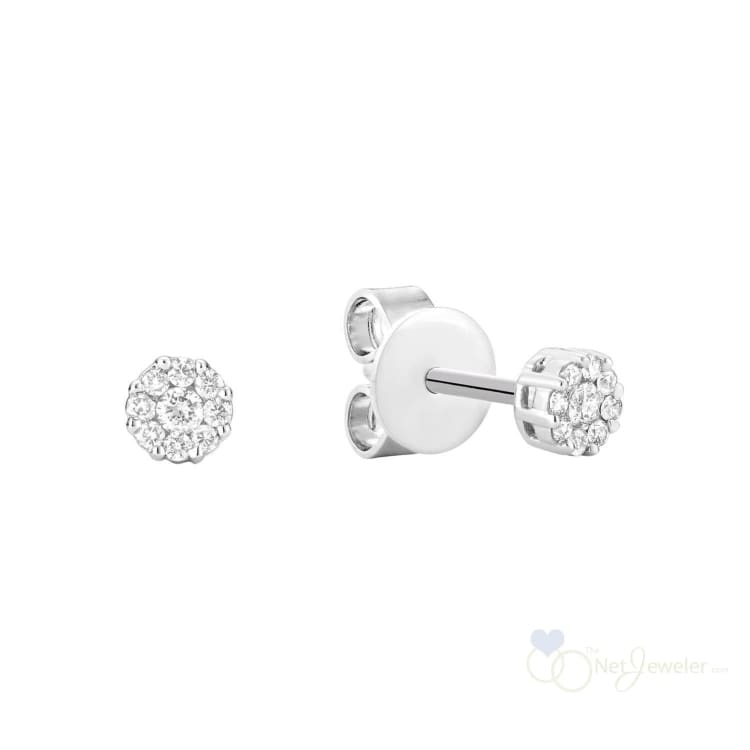Cluster Diamond Stud Earrings-RNB Jewellery