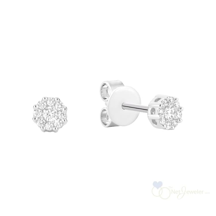 Cluster Diamond Stud Earrings-RNB Jewellery