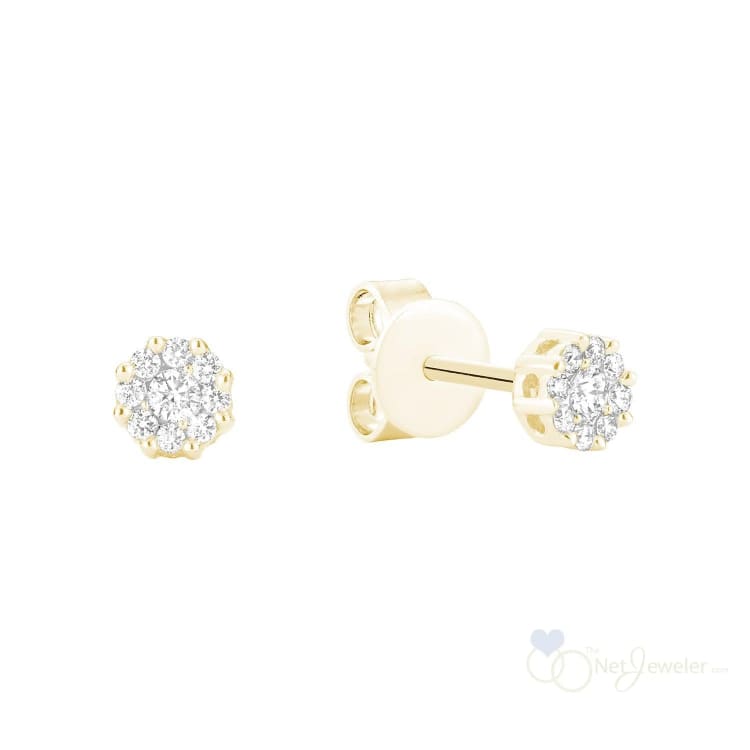Cluster Diamond Stud Earrings-RNB Jewellery