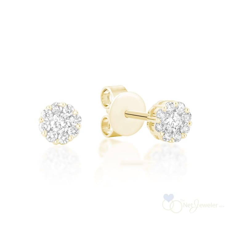 Cluster Diamond Stud Earrings-RNB Jewellery