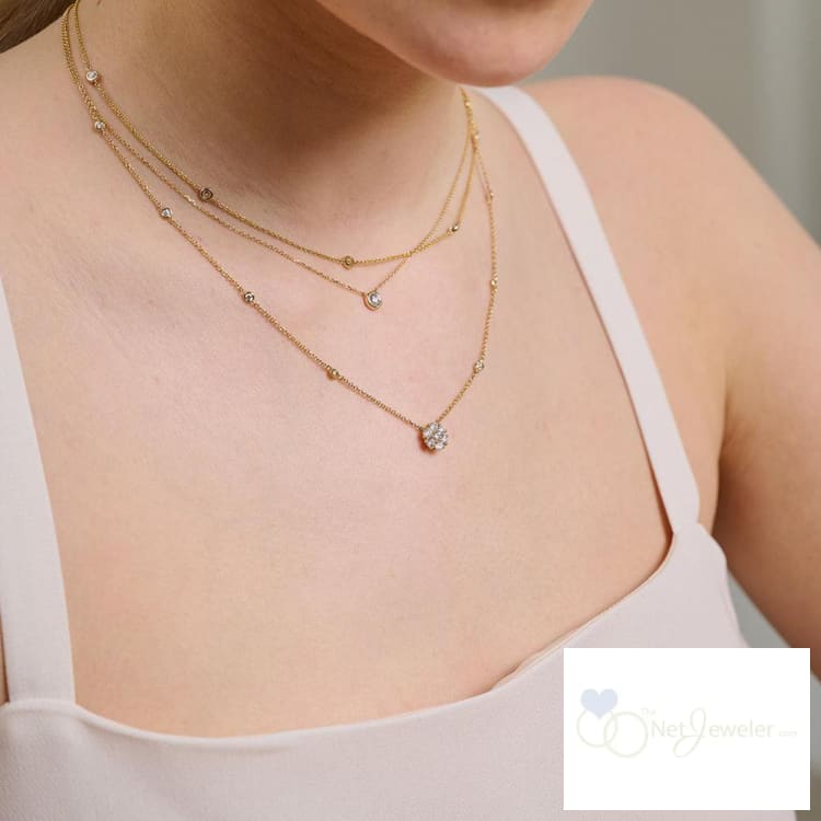 Cluster with Diamond By the Yard Necklace - Necklaces