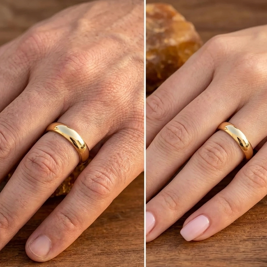 Alliance de mariage confort 4 mm en or jaune
