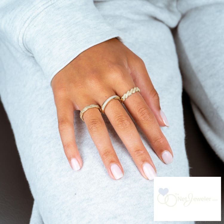 Crossover Pave Diamond Ring - Rings
