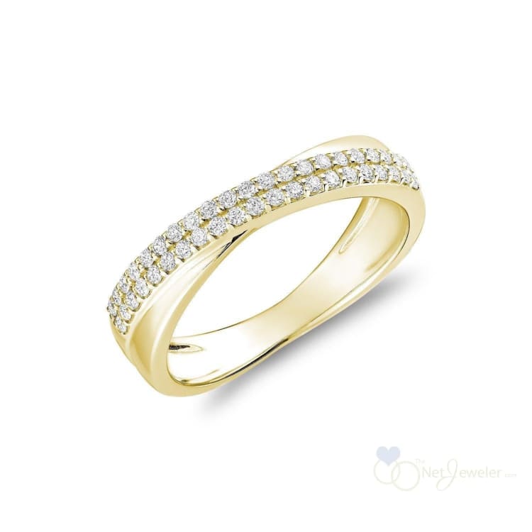 Crossover Pave Diamond Ring - Yellow Gold / Coseout - Rings