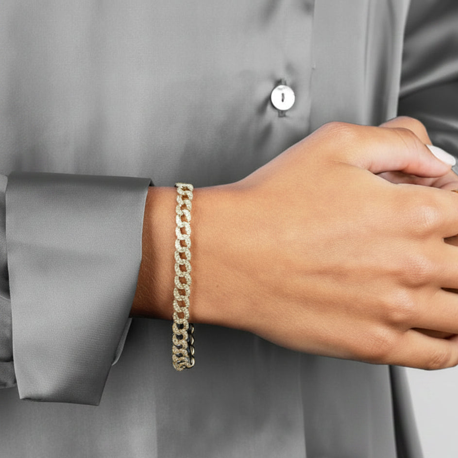 Cuban Link Diamond Bracelet-The Net Jeweler