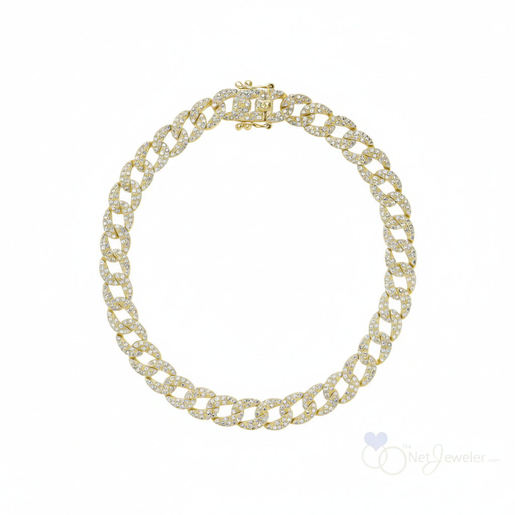 Cuban Link Diamond Bracelet-The Net Jeweler